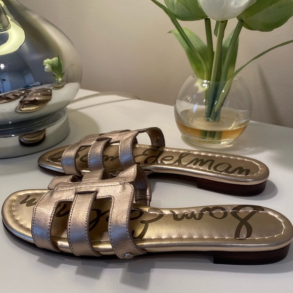 Sam Edelman Bay Slide Sandal in Gold - Picture 3 of 6